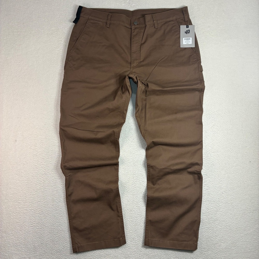 Duluth Trading 40 Grit Flex Twill Carpenter Pants Men 40x32 Brown Slim NWT
